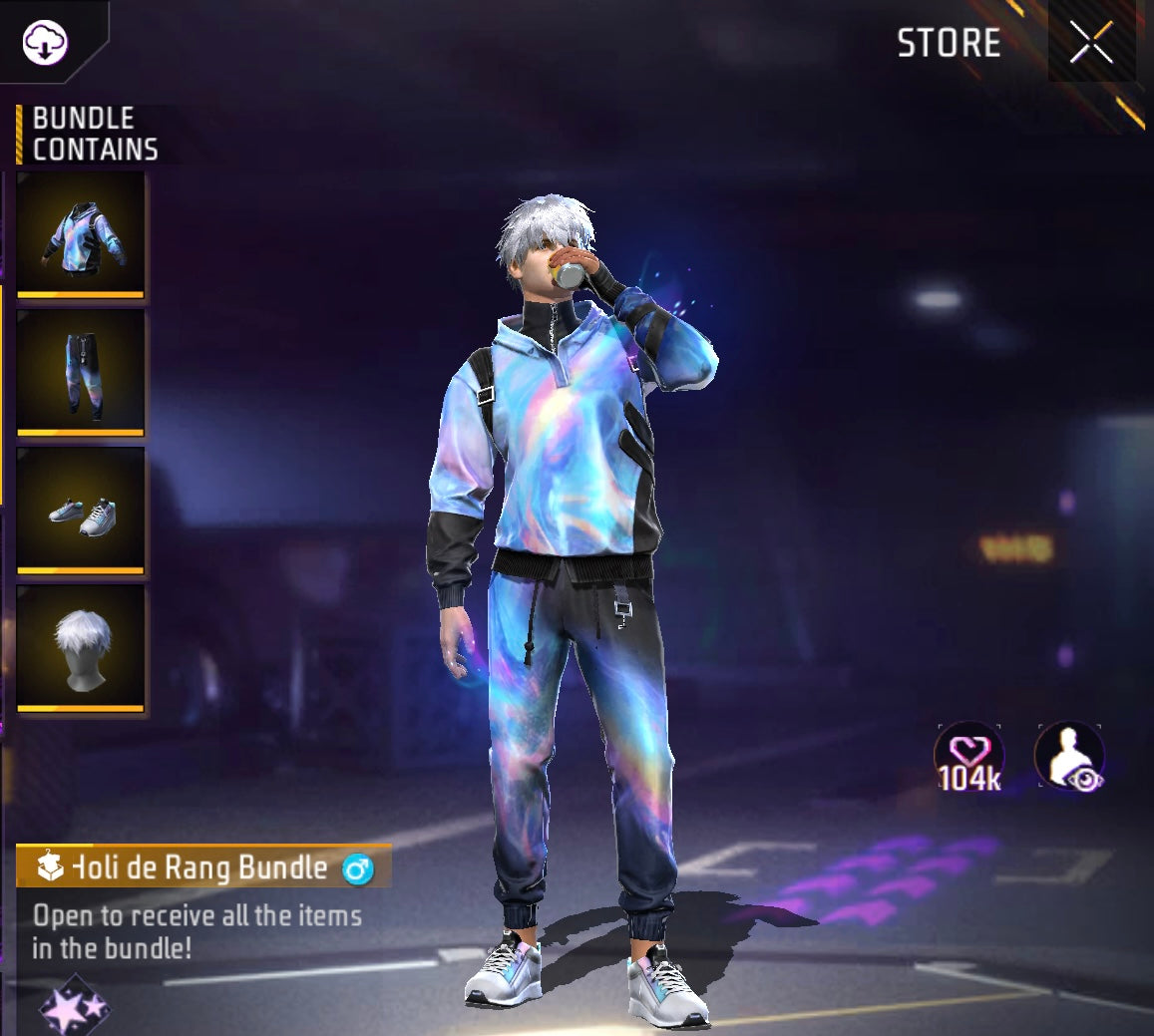 Free fire Holi de rang bundle